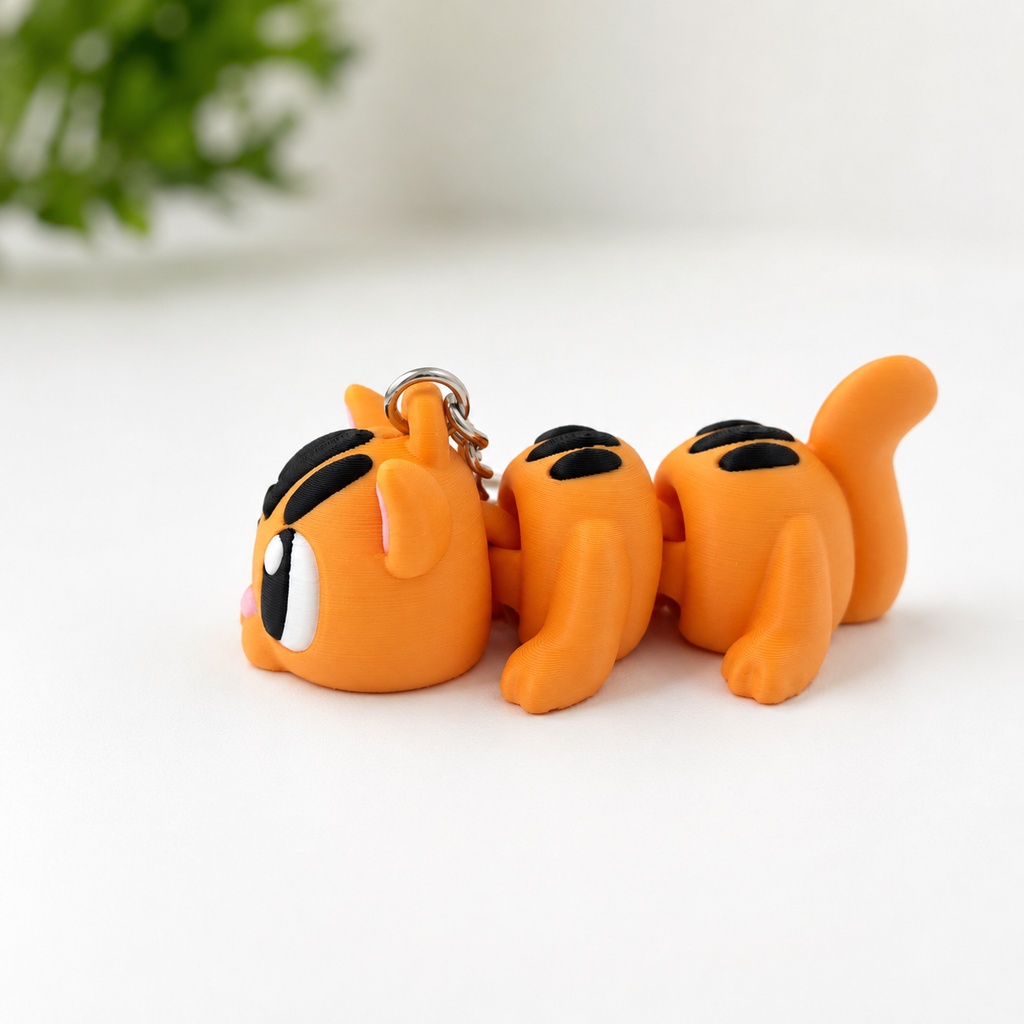 Randig katt - nyckelring