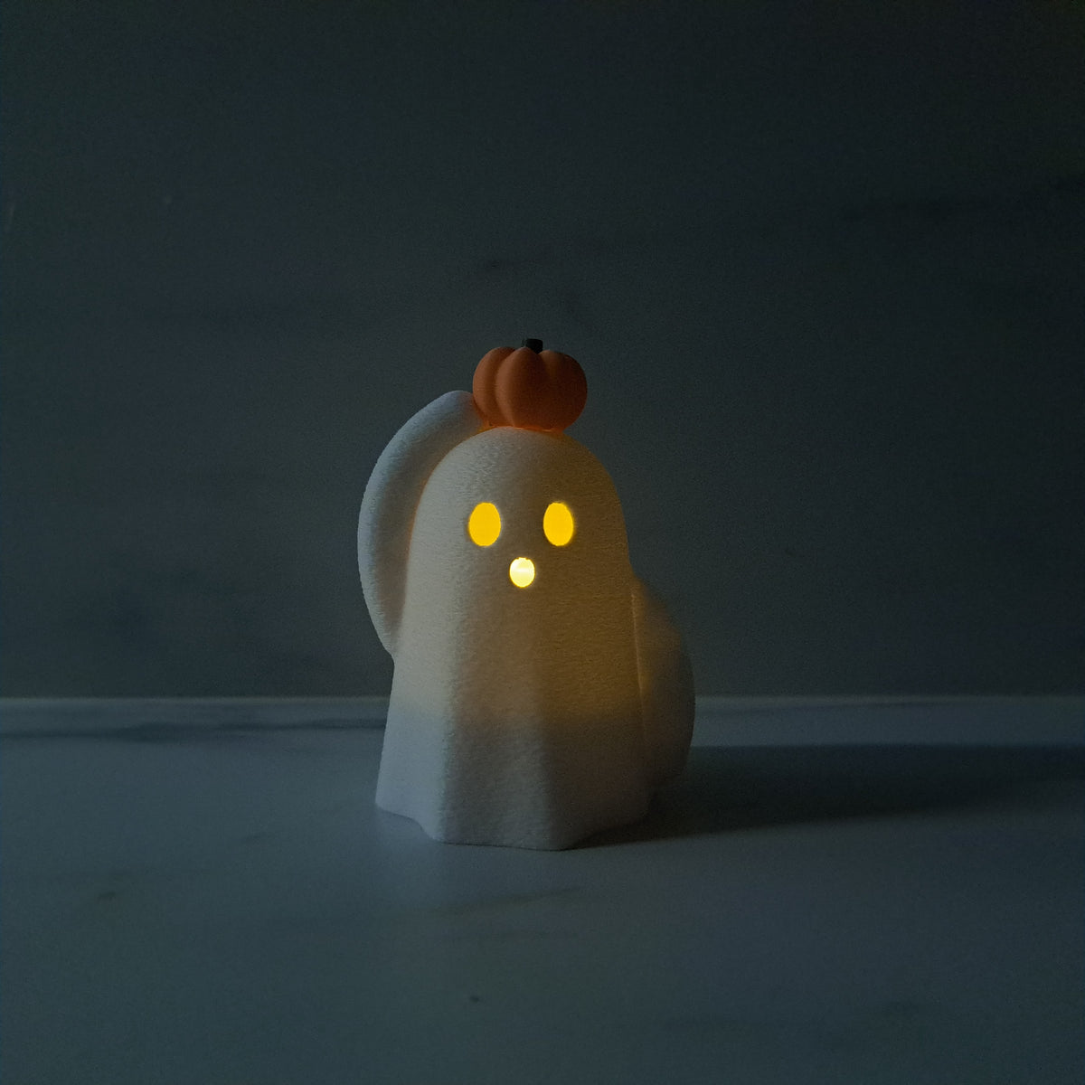 Spöke med pumpa - ledljushållare